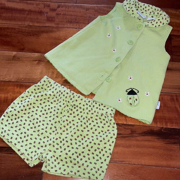 2nd Step Girls Matching Shorts Set Size 12 Months - Picture 1 of 4